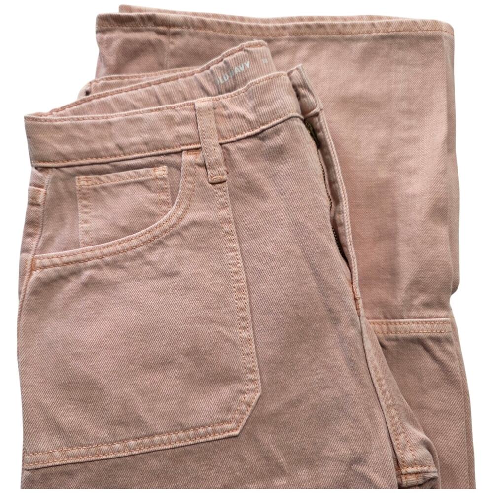 Old Navy Girls Pink Baggy Wide Leg Jeans Youth Size 18 Adjustable Waist